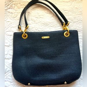 Eric Javits straw bag with brass hardware